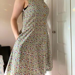 Handmade floral button-down dress